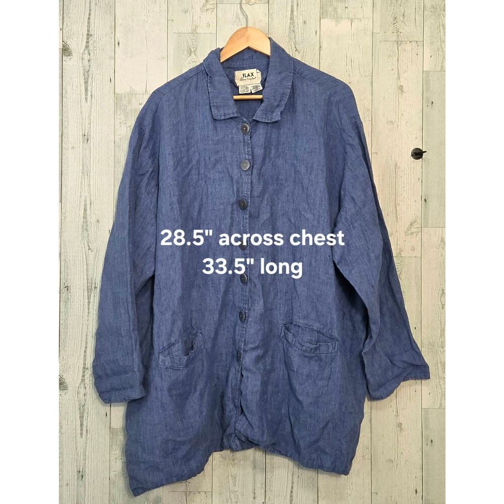 VTG Flax by Jeanne Engelhart Linen Chambray Button Down Sz. 3G (22-24) - Picture 2 of 5